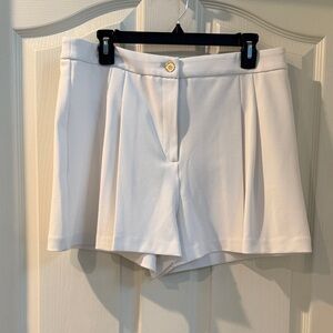 Michael Kors White Pleated High-Waist Shorts NWOT